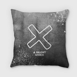 Подушка квадратная A Silent Voice - grey gradient, цвет: 3D-принт