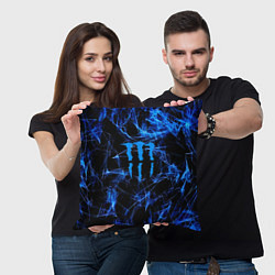 Подушка квадратная Monster energy искры дымы, цвет: 3D-принт — фото 2