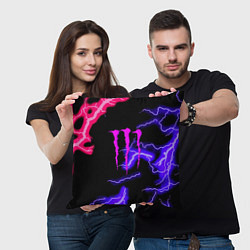 Подушка квадратная Monster energy неоновый шторм, цвет: 3D-принт — фото 2