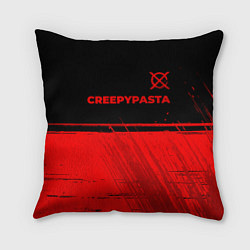 Подушка квадратная CreepyPasta - red gradient посередине