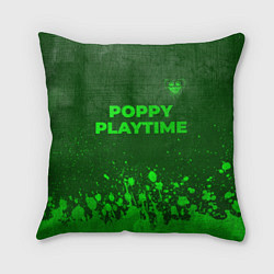 Подушка квадратная Poppy Playtime - green gradient посередине