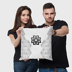 Подушка квадратная Breaking Benjamin white poly, цвет: 3D-принт — фото 2