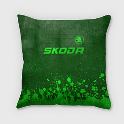 Подушка квадратная Skoda - green gradient посередине