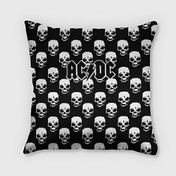 Подушка квадратная AC DC rock skull, цвет: 3D-принт