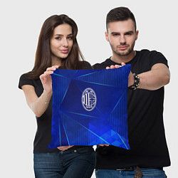 Подушка квадратная AC Milan blue poly, цвет: 3D-принт — фото 2
