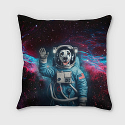 Подушка квадратная Далматинец бравый космонавт - нейроарт, цвет: 3D-принт