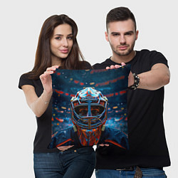 Подушка квадратная Голкипер в маске, цвет: 3D-принт — фото 2