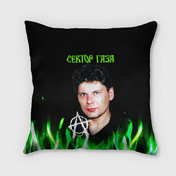 Подушка квадратная Сектор газа зеленый огонь, цвет: 3D-принт