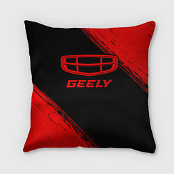 Подушка квадратная Geely - red gradient, цвет: 3D-принт