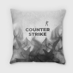 Подушка квадратная Counter Strike - white gradient посередине, цвет: 3D-принт