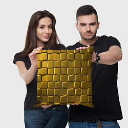 Подушка квадратная Золотые слитки, цвет: 3D-принт — фото 2