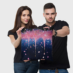 Подушка квадратная Розово-синяя текстура, цвет: 3D-принт — фото 2