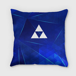 Подушка квадратная Zelda blue poly, цвет: 3D-принт