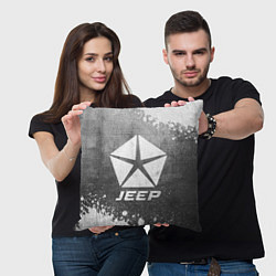 Подушка квадратная Jeep - grey gradient, цвет: 3D-принт — фото 2