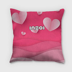 Подушка квадратная Inzoi розовые сердечки