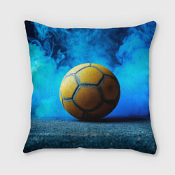 Подушка квадратная Гандбольный мяч синий дым, цвет: 3D-принт