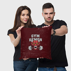 Подушка квадратная Gym demon, цвет: 3D-принт — фото 2