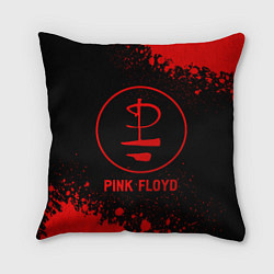 Подушка квадратная Pink Floyd - red gradient, цвет: 3D-принт
