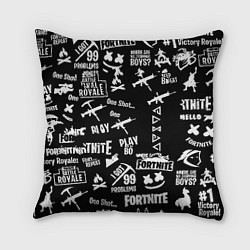 Подушка квадратная Черно белые логотипы игр