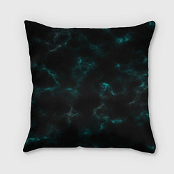 Подушка квадратная Color black turquoise, цвет: 3D-принт
