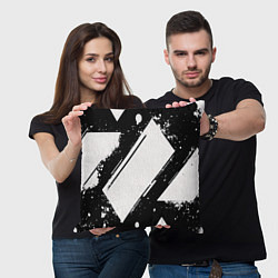 Подушка квадратная Color black white, цвет: 3D-принт — фото 2