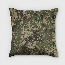 Подушка квадратная Камуфляж защитный пиксельный, цвет: 3D-принт