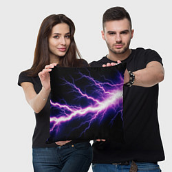 Подушка квадратная Lightning purple, цвет: 3D-принт — фото 2