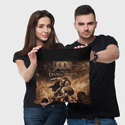 Подушка квадратная Doom the dark ages, цвет: 3D-принт — фото 2