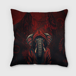 Подушка квадратная Слон в балахоне, цвет: 3D-принт
