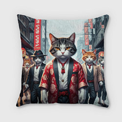 Подушка квадратная Котики якудза, цвет: 3D-принт