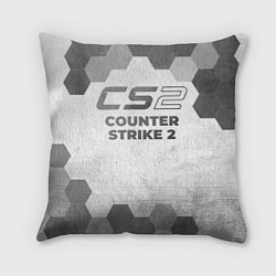 Подушка квадратная Counter Strike 2 - white gradient, цвет: 3D-принт
