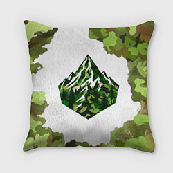 Подушка квадратная Камуфляж альпениста, цвет: 3D-принт