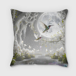 Подушка квадратная Сказочные птички, цвет: 3D-принт