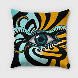 Подушка квадратная Глаз - психоделика, цвет: 3D-принт