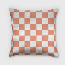 Подушка квадратная Квадраты оранжевые, цвет: 3D-принт
