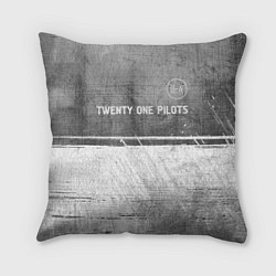 Подушка квадратная Twenty One Pilots - grey gradient посередине