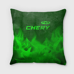 Подушка квадратная Chery - green gradient посередине