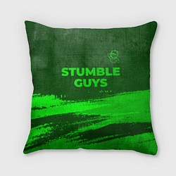 Подушка квадратная Stumble Guys - green gradient посередине