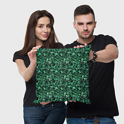 Подушка квадратная Изумрудный зелёный текстура мелкий камень, цвет: 3D-принт — фото 2