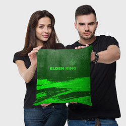 Подушка квадратная Elden Ring - green gradient посередине, цвет: 3D-принт — фото 2