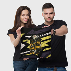 Подушка квадратная ACDC в автобусе, цвет: 3D-принт — фото 2