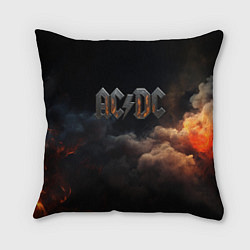 Подушка квадратная ACDC металлический лого