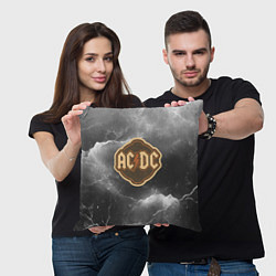 Подушка квадратная ACDC ретро логотип, цвет: 3D-принт — фото 2