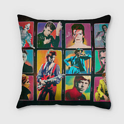 Подушка квадратная David Bowie vintage collage