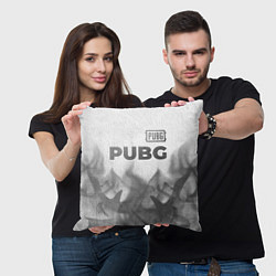 Подушка квадратная PUBG - white gradient посередине, цвет: 3D-принт — фото 2