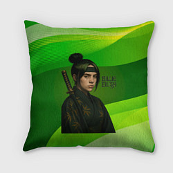 Подушка квадратная Билли Айлиш в стиле ниндзи, цвет: 3D-принт