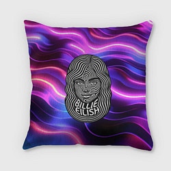 Подушка квадратная Портрет Билли Айлиш из линий, цвет: 3D-принт