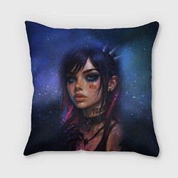 Подушка квадратная Девушка неформалка cosmic hell goth, цвет: 3D-принт