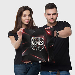 Подушка квадратная Bones logo stickers, цвет: 3D-принт — фото 2