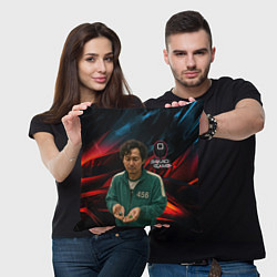 Подушка квадратная Игрок 456 с кубиками, цвет: 3D-принт — фото 2